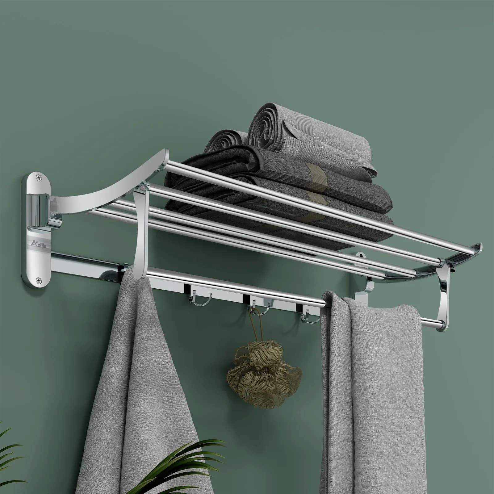 Folding Towel Rack Round Pipe – Chrome